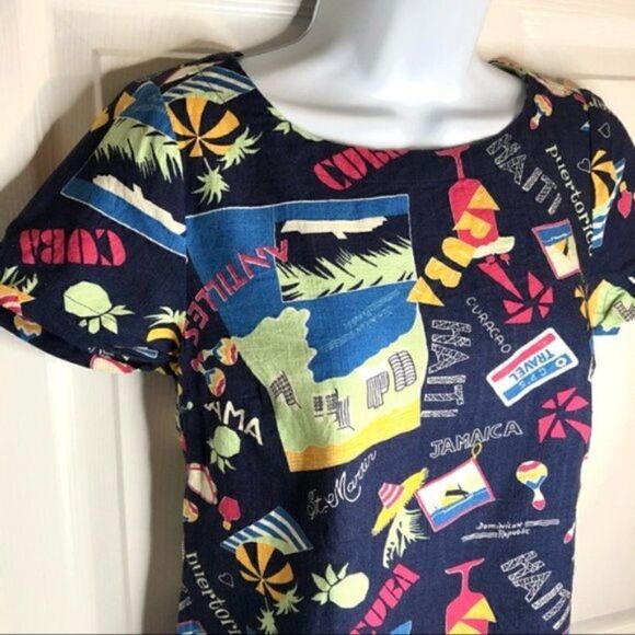 Modcloth Delightful Demeanor Short Sleeve Blouse Linen Navy Blue XS - Picture 7 of 13